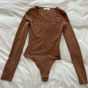 Babaton Aritzia Brown Body Suit